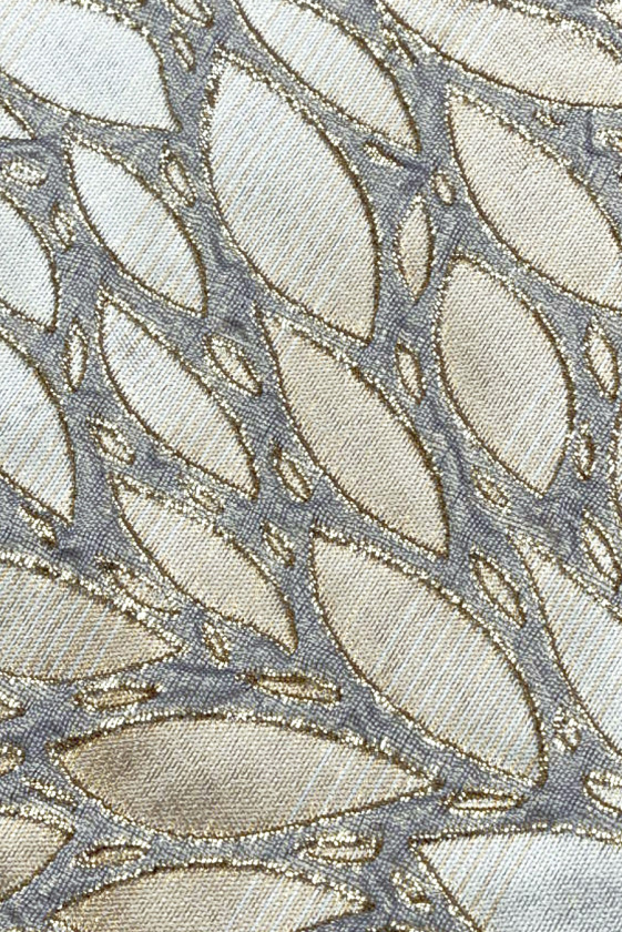 Żakard beżowe liście KUPONY