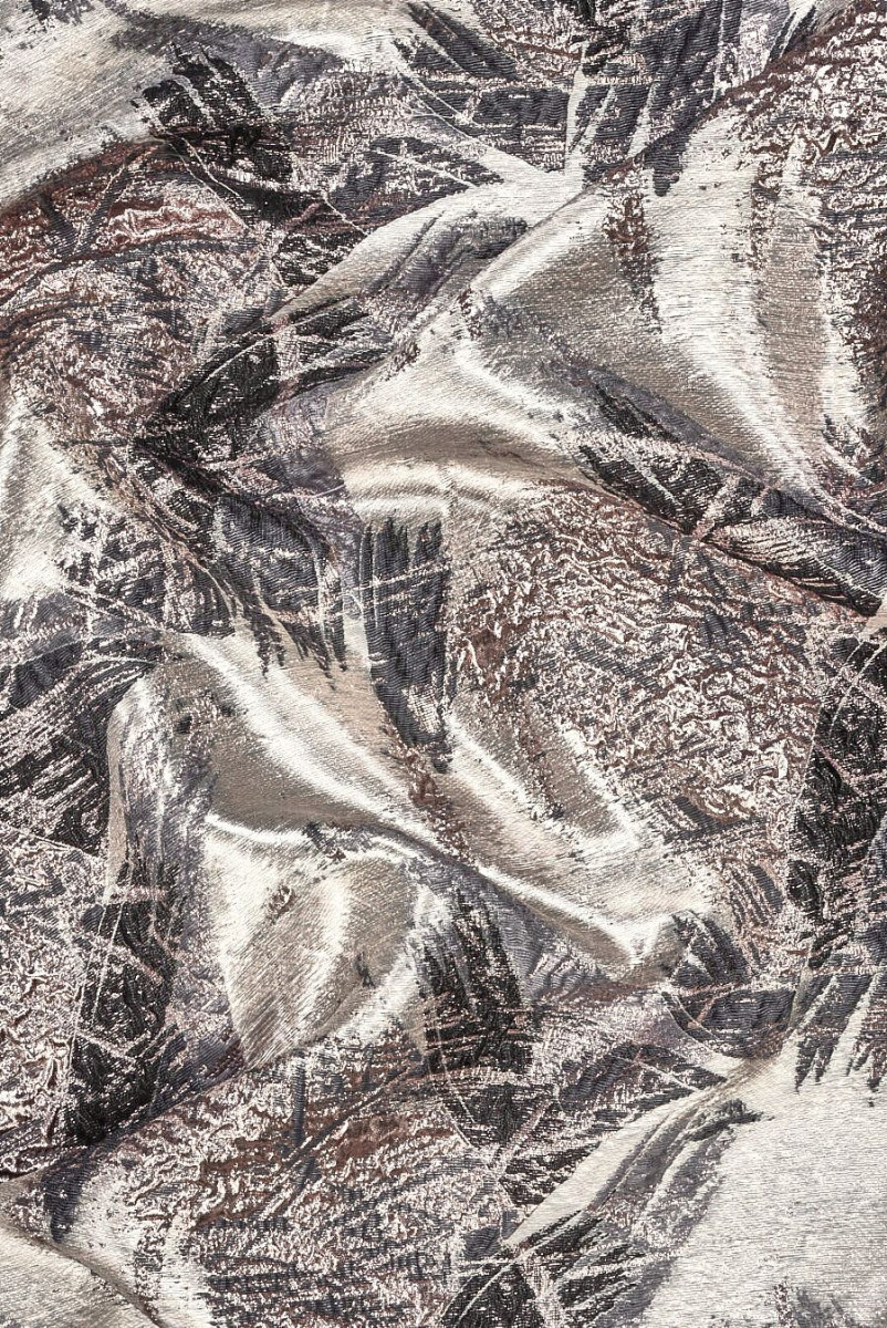 Jacquard grigio antracite a motivi grandi KUPON 140cm