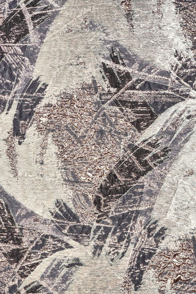 Jacquardstoff grau-anthrazit mit großen Mustern KUPON 140cm
