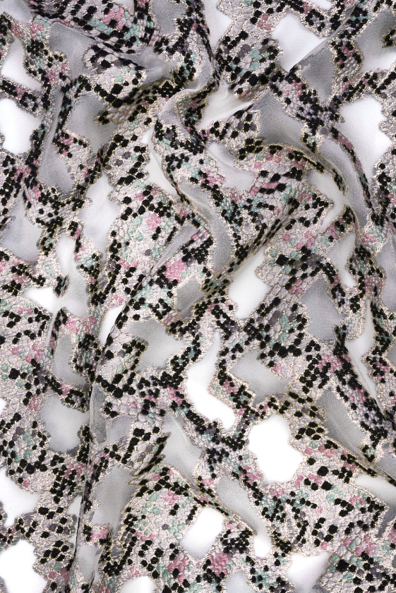 Organza jacquard pasztell buborékok