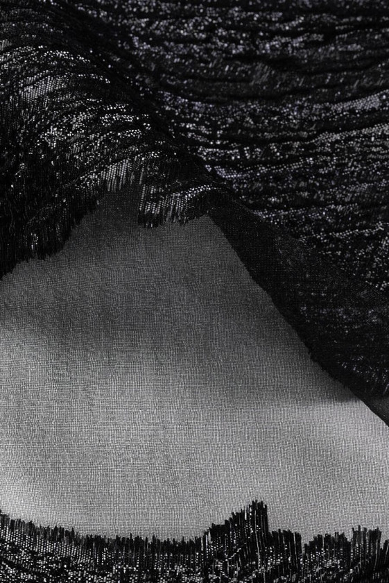 Organza jacquard fekete hullámok