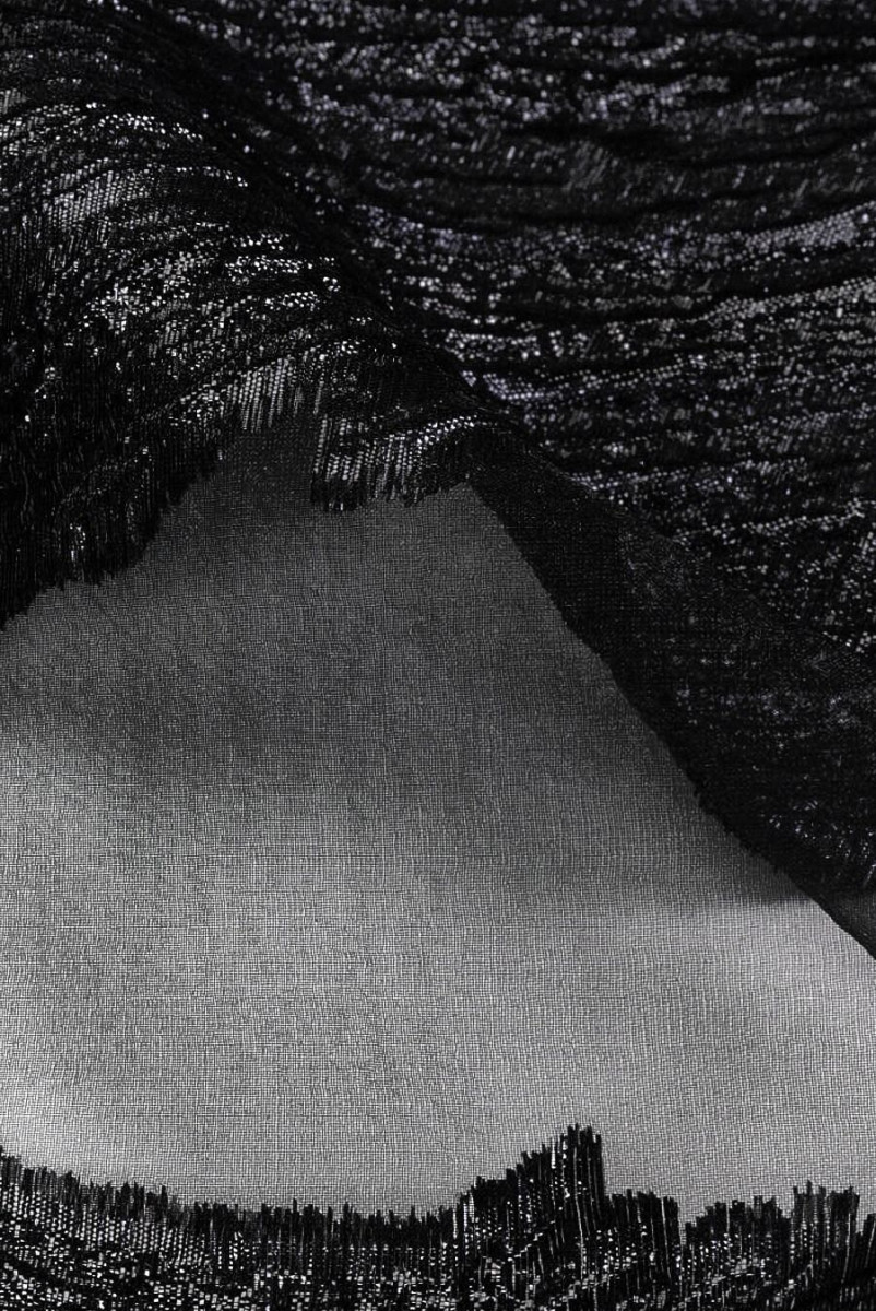 Organza jacquard fekete hullámok