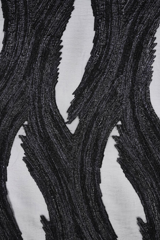 Organza jacquard fekete hullámok
