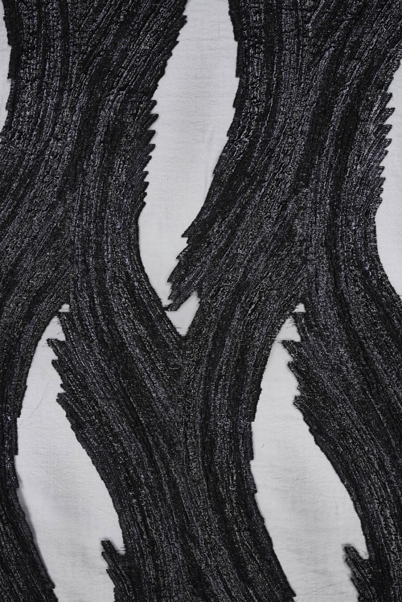 Organza-Jacquard, schwarze Wellen