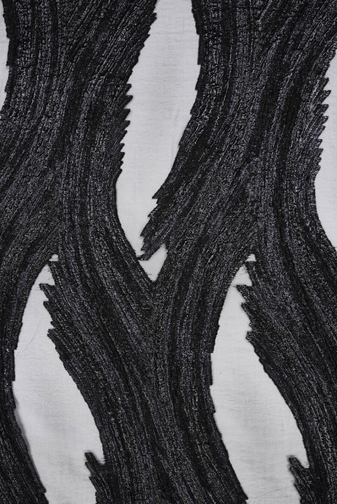 Organza-Jacquard, schwarze Wellen