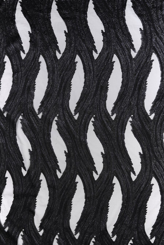 Organza-Jacquard, schwarze Wellen