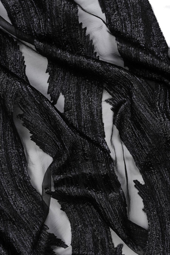 Organza-Jacquard, schwarze Wellen