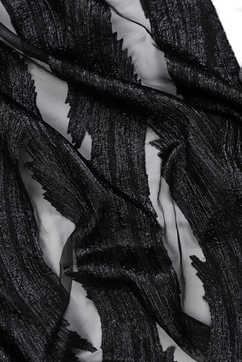 Organza jacquard ondas negras