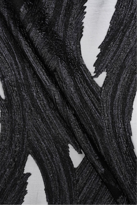 Organza-Jacquard, schwarze Wellen