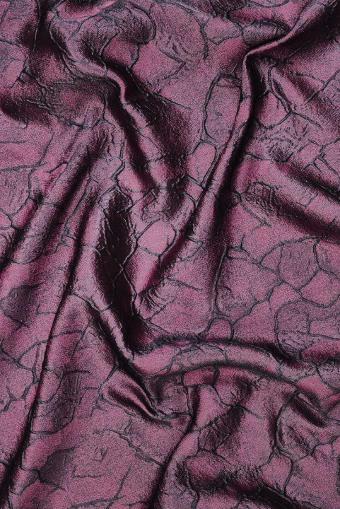 Purple jacquard organza with raised shapes