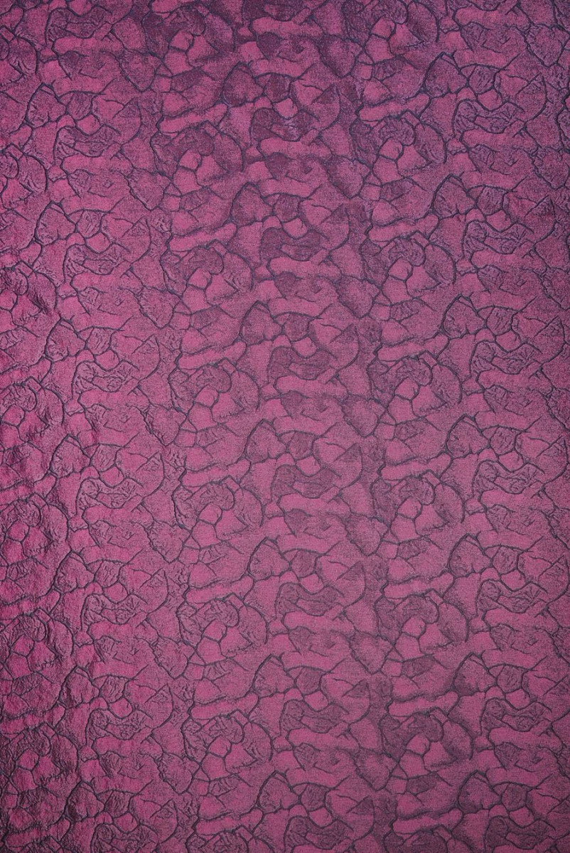Purple jacquard organza with raised shapes