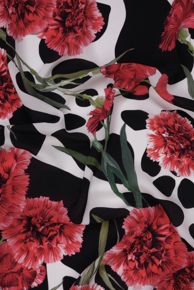 Silk crepe carnations and patches