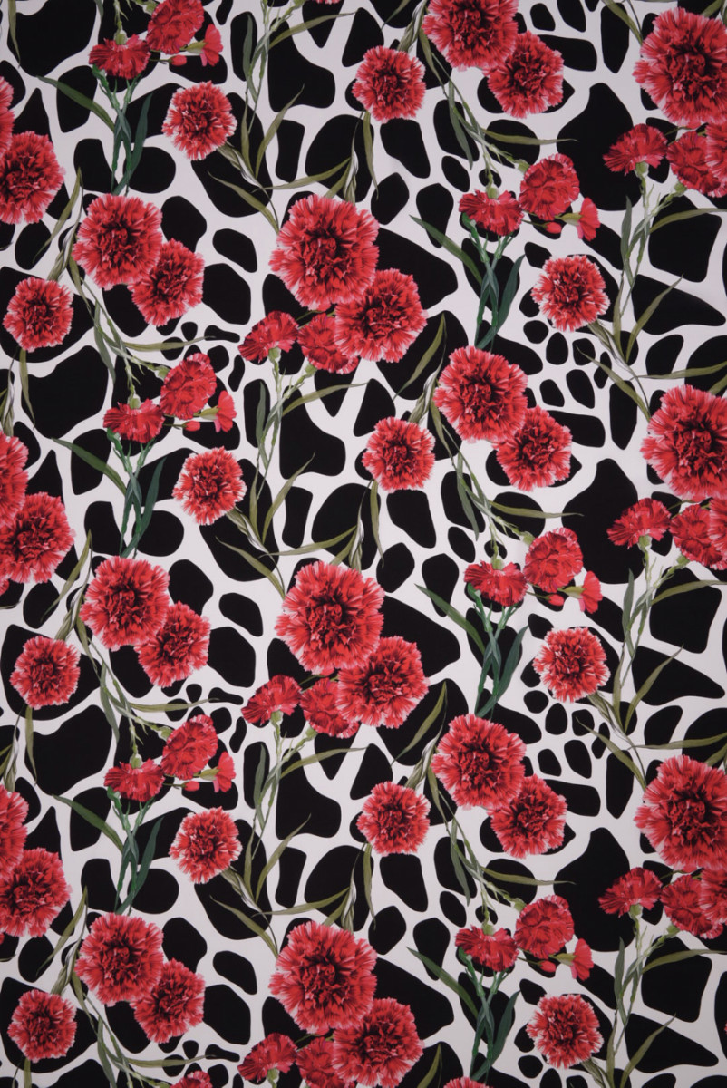 Silk crepe carnations and patches