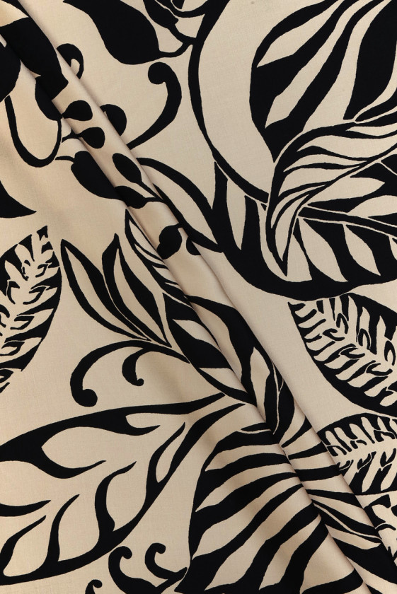 Beige viscose with black...