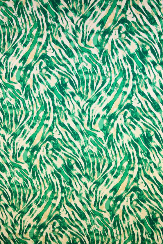 Beige viscose with green patterns