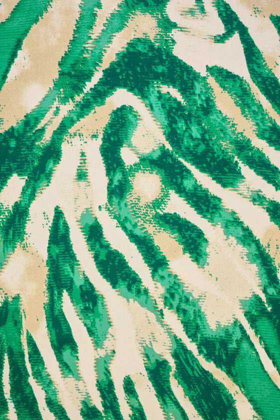 Beige viscose with green patterns