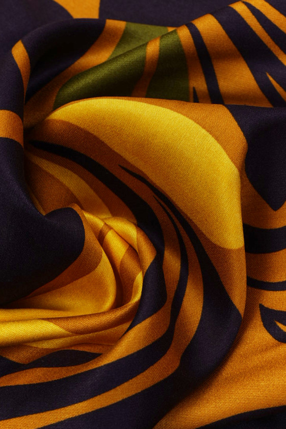 Viscose purple and honey plant patterns