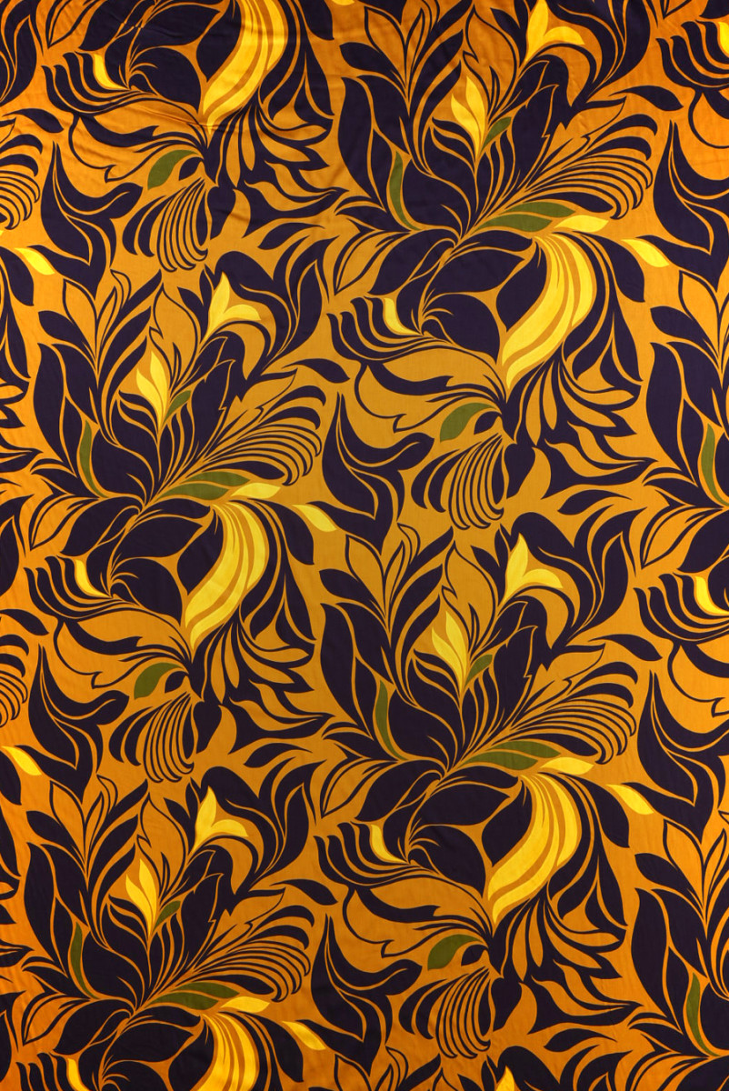 Viscose purple and honey plant patterns