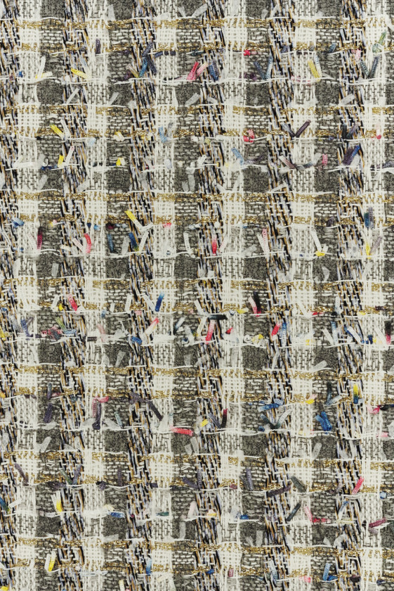 Chanel fabric grey with ribbons