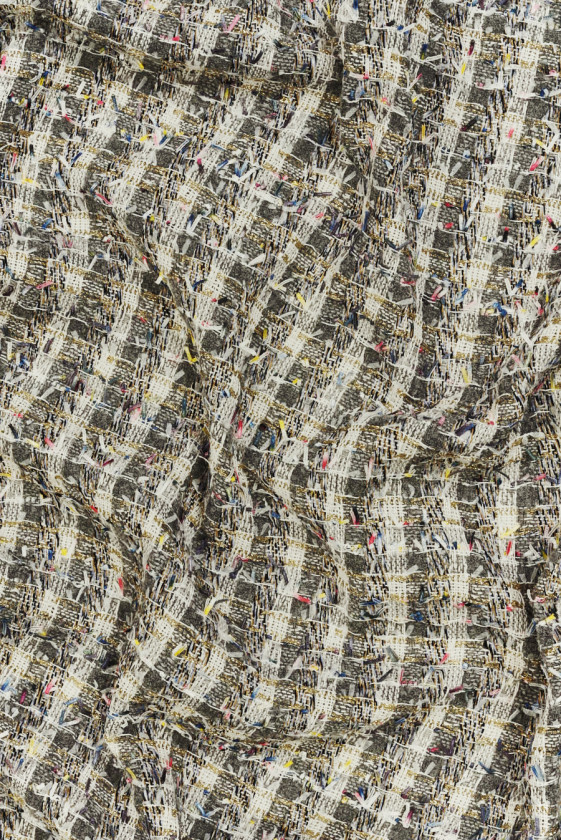 Chanel fabric grey with ribbons