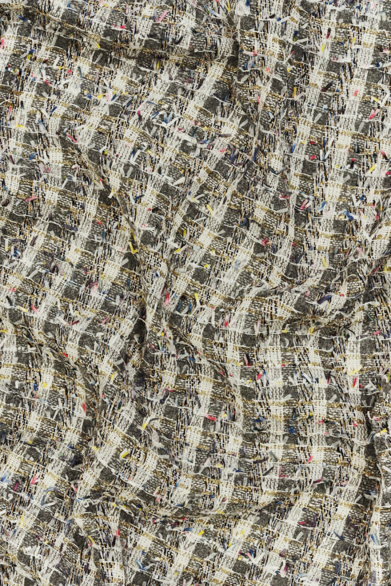 Chanel fabric grey with ribbons