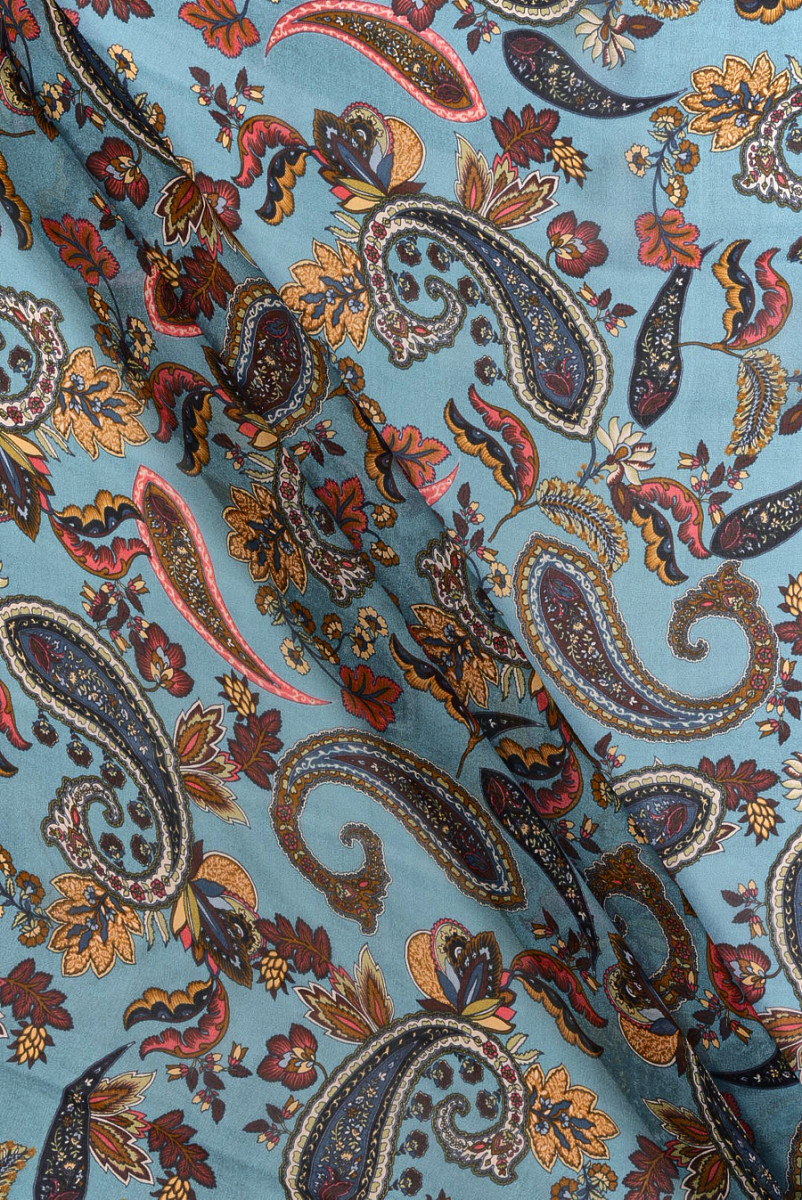 Muszlin selyem/viszkóz paisley