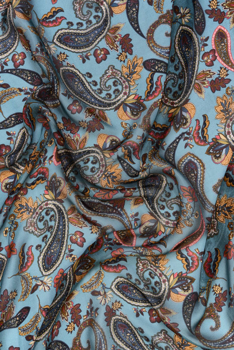 Muslin silk/viscose paisley