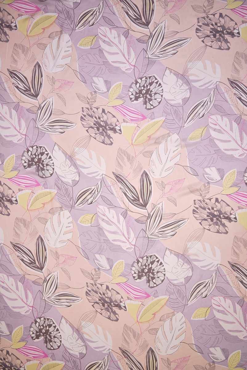 Silk muslin with leaves