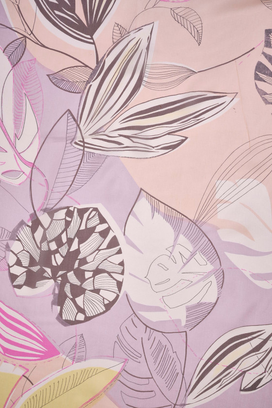 Silk muslin with leaves