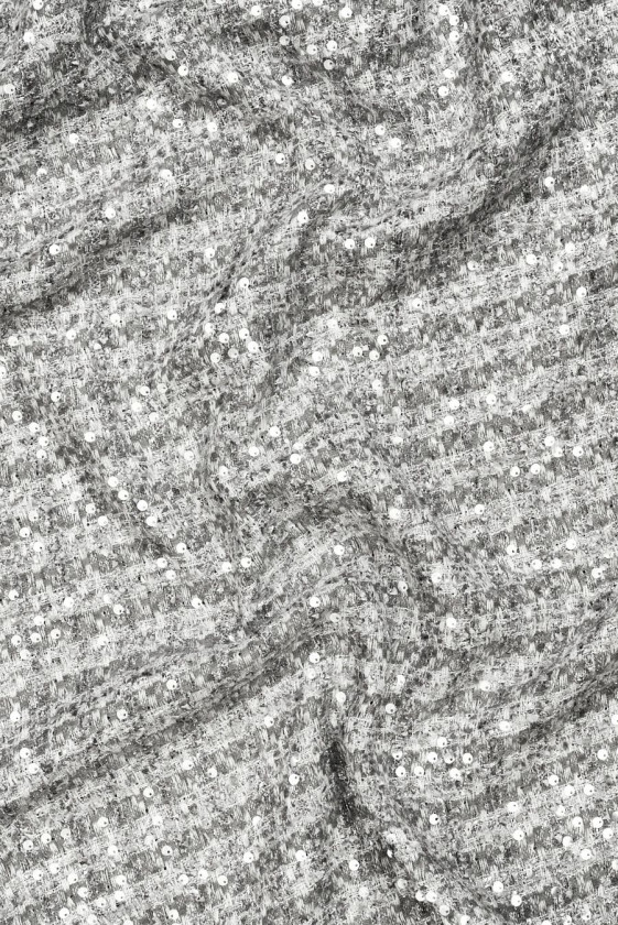 Chanel Stoff silber mit Pailletten