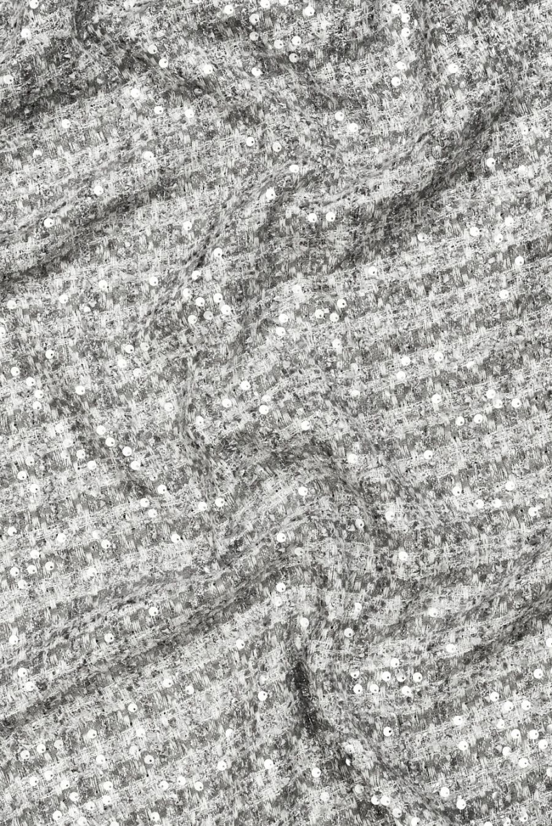 Chanel fabric silver with sequins