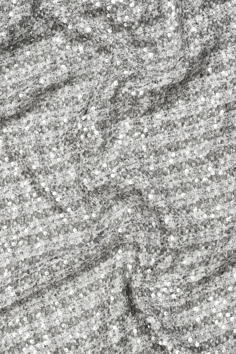 Chanel Stoff silber mit Pailletten