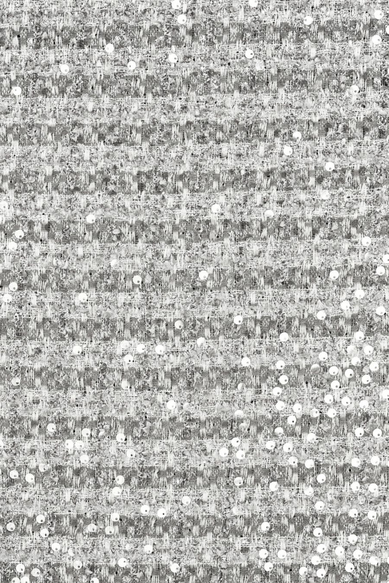 Chanel Stoff silber mit Pailletten