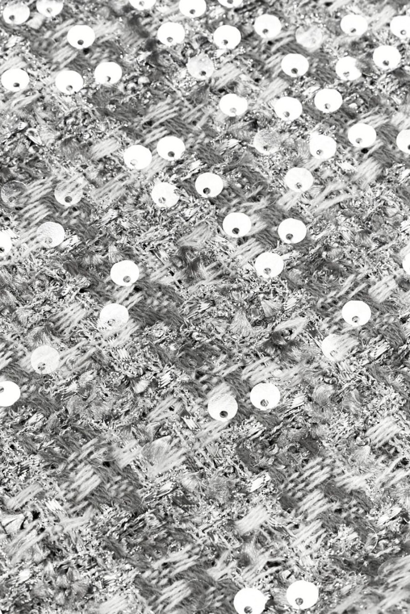 Chanel fabric silver with sequins