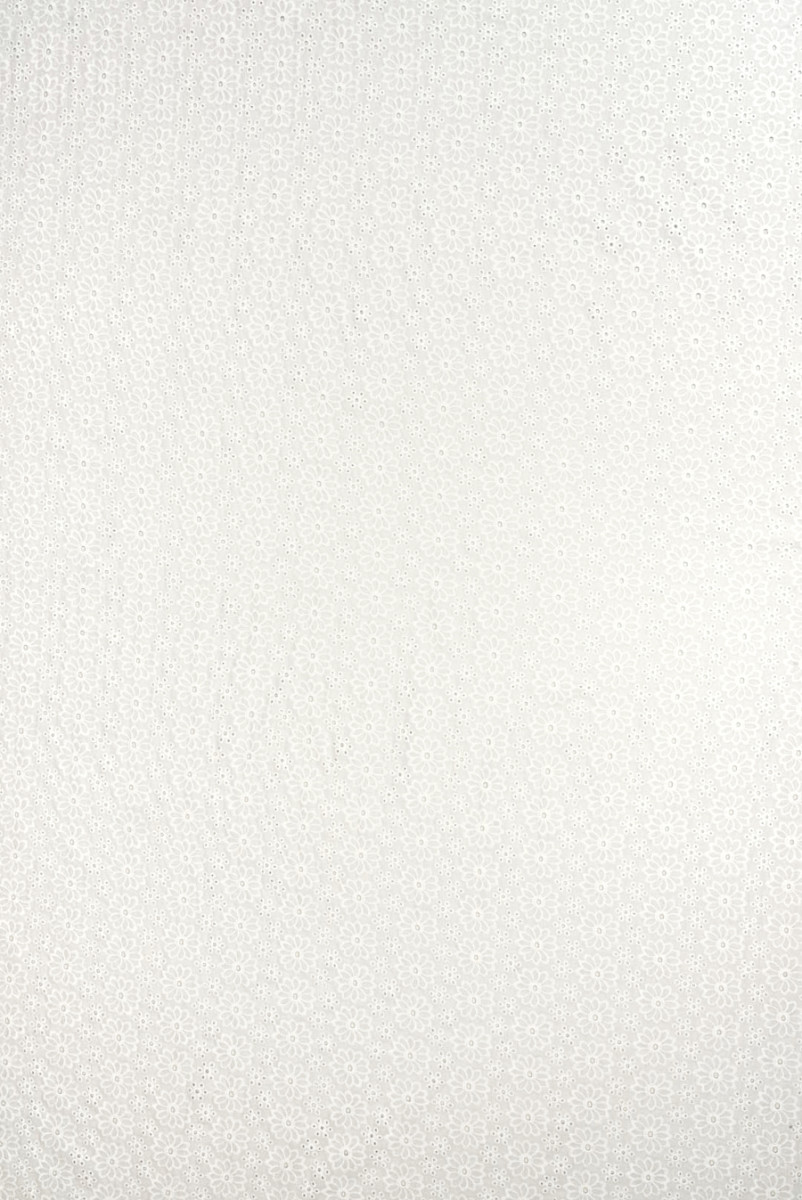 Cotton embroidery Richelieu flowers white