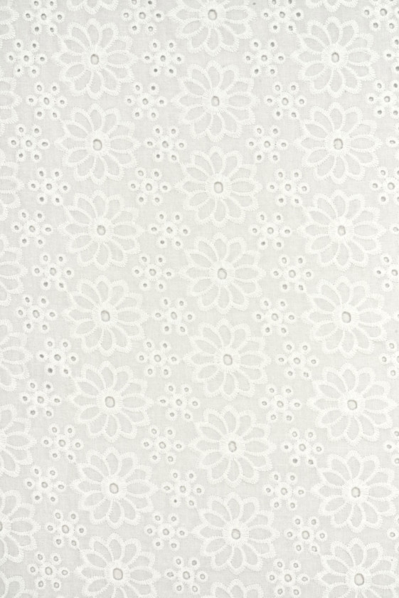 Cotton embroidery Richelieu flowers white