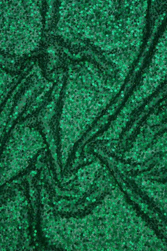 Sequins with beads evening green