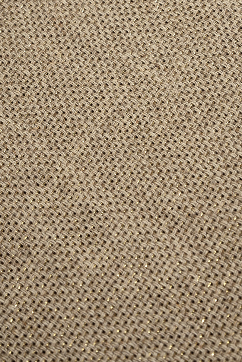 Beige linen with gold thread