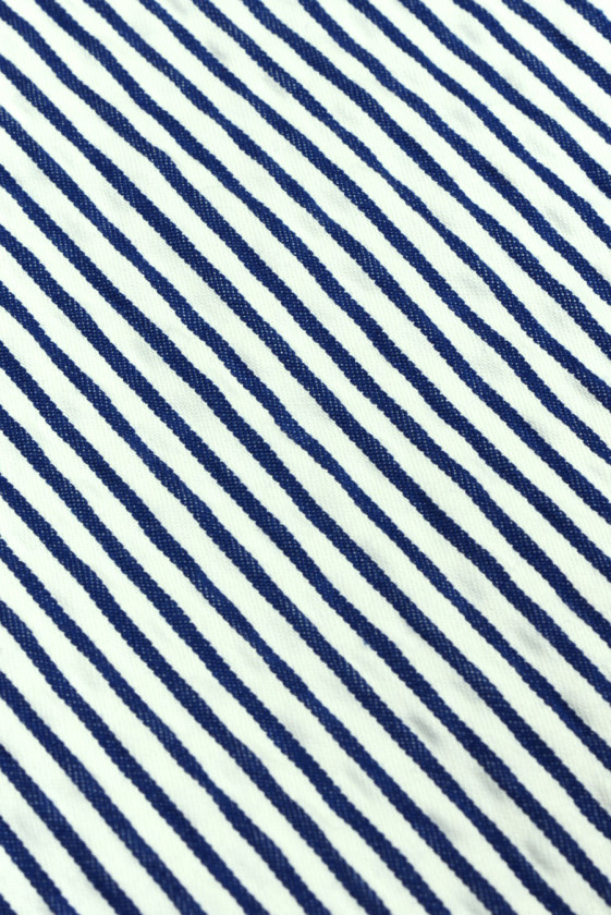 Cotton striped white and navy blue