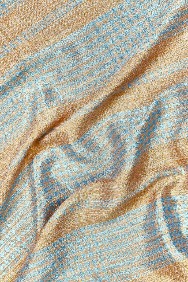 Chanel fabric with hen's foot blue