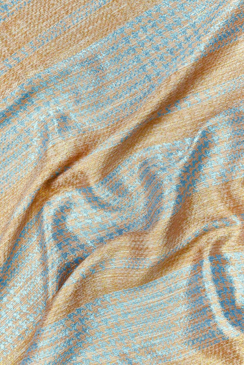 Chanel fabric with hen's foot blue