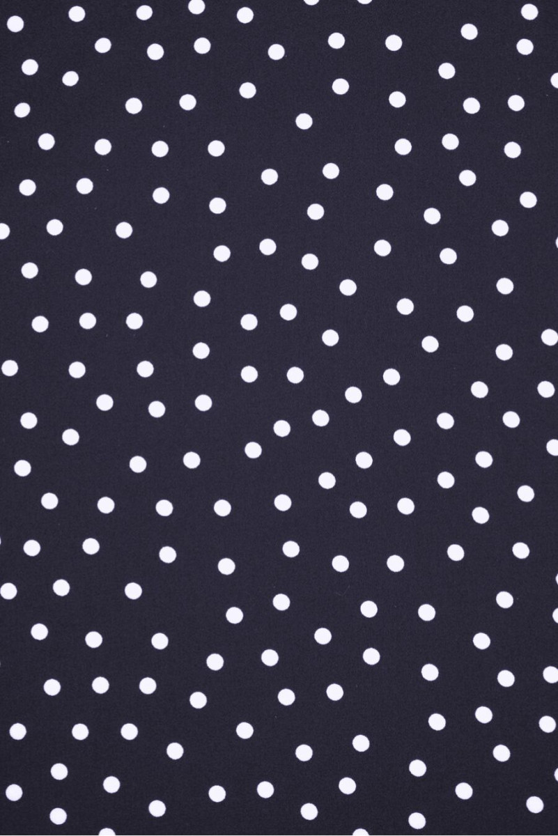 Navy blue viscose with polka dots