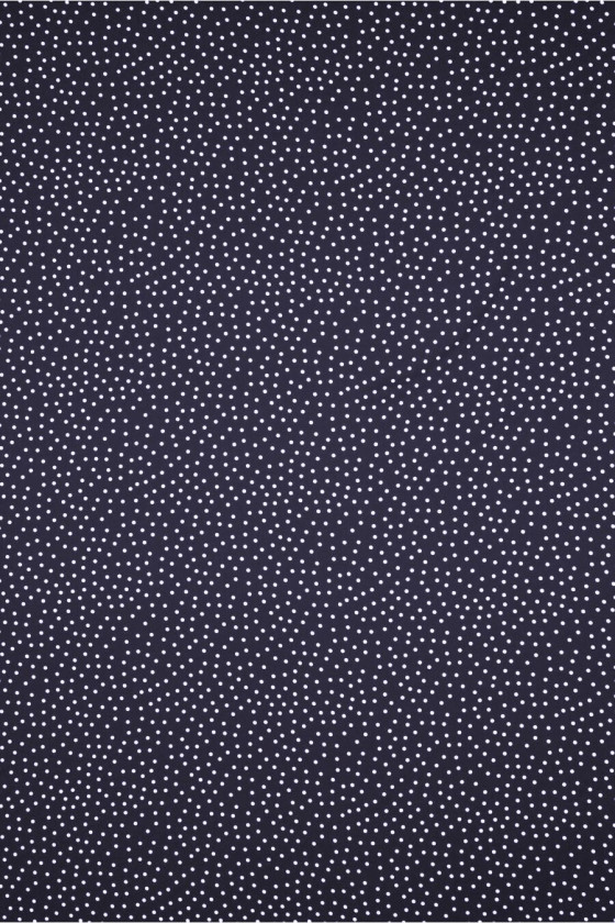 Navy blue viscose with polka dots