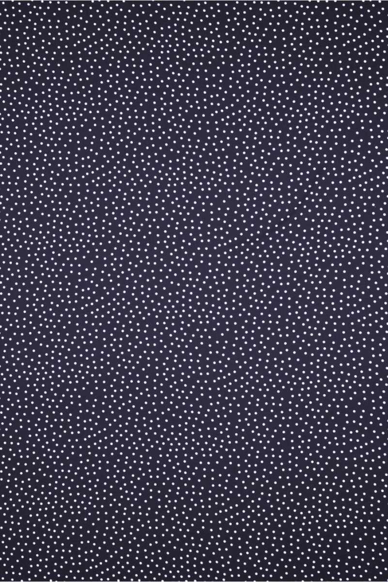 Navy blue viscose with polka dots