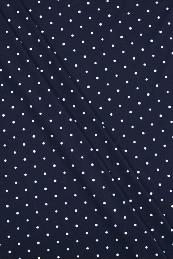 Lycra granatowa w groszki KUPON 115cm