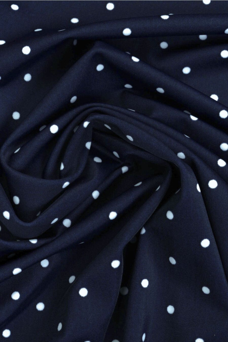 Navy blue lycra with polka dots