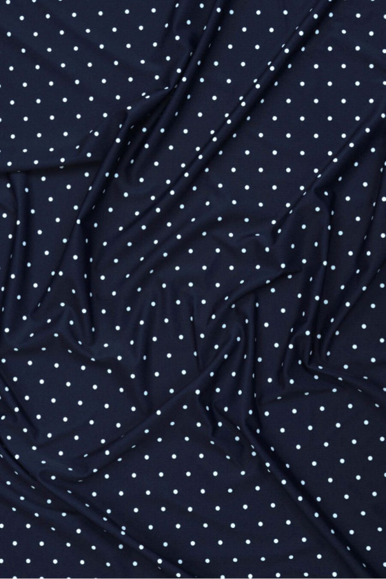Navy blue lycra with polka dots