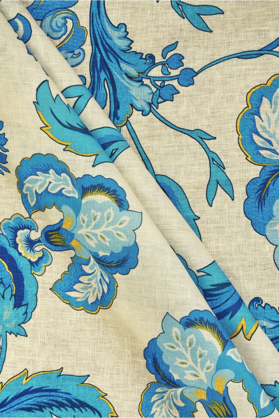 Floral écru linen