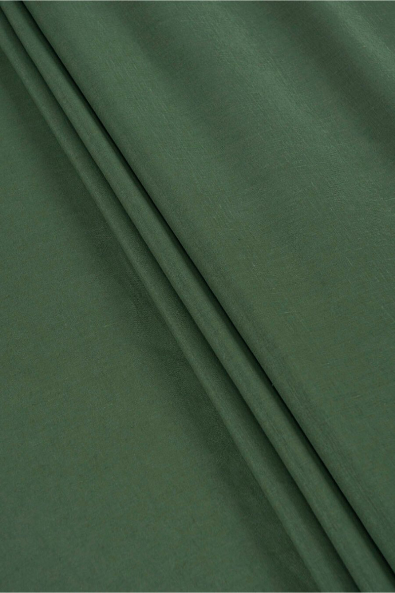 Natural linen dark green