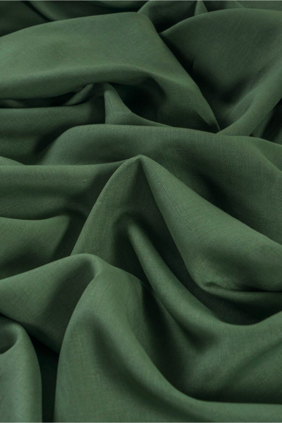Natural linen dark green